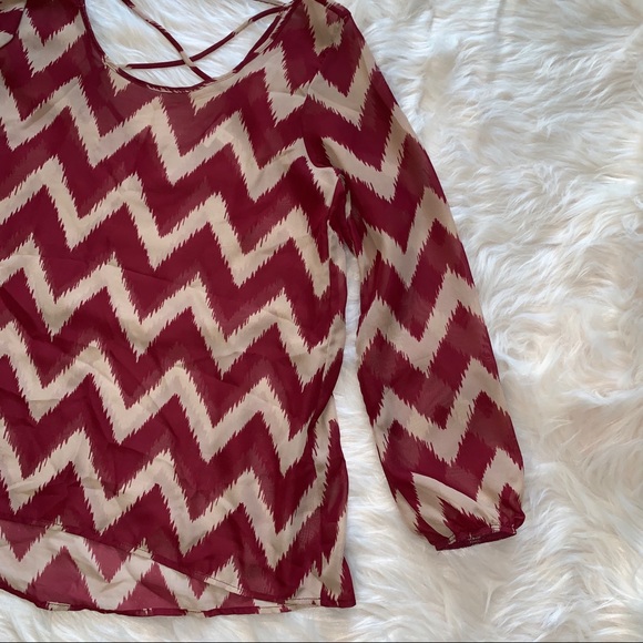 Charming Charlie Sheer Chevron Tunic - Picture 5 of 7
